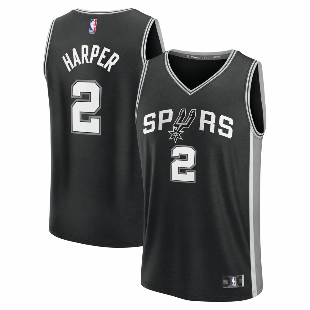 Dylan Harper San Antonio Spurs 2025 NBA Draft First Round Pick Fast Break Replica Jersey Icon Edition Black - Fanatics