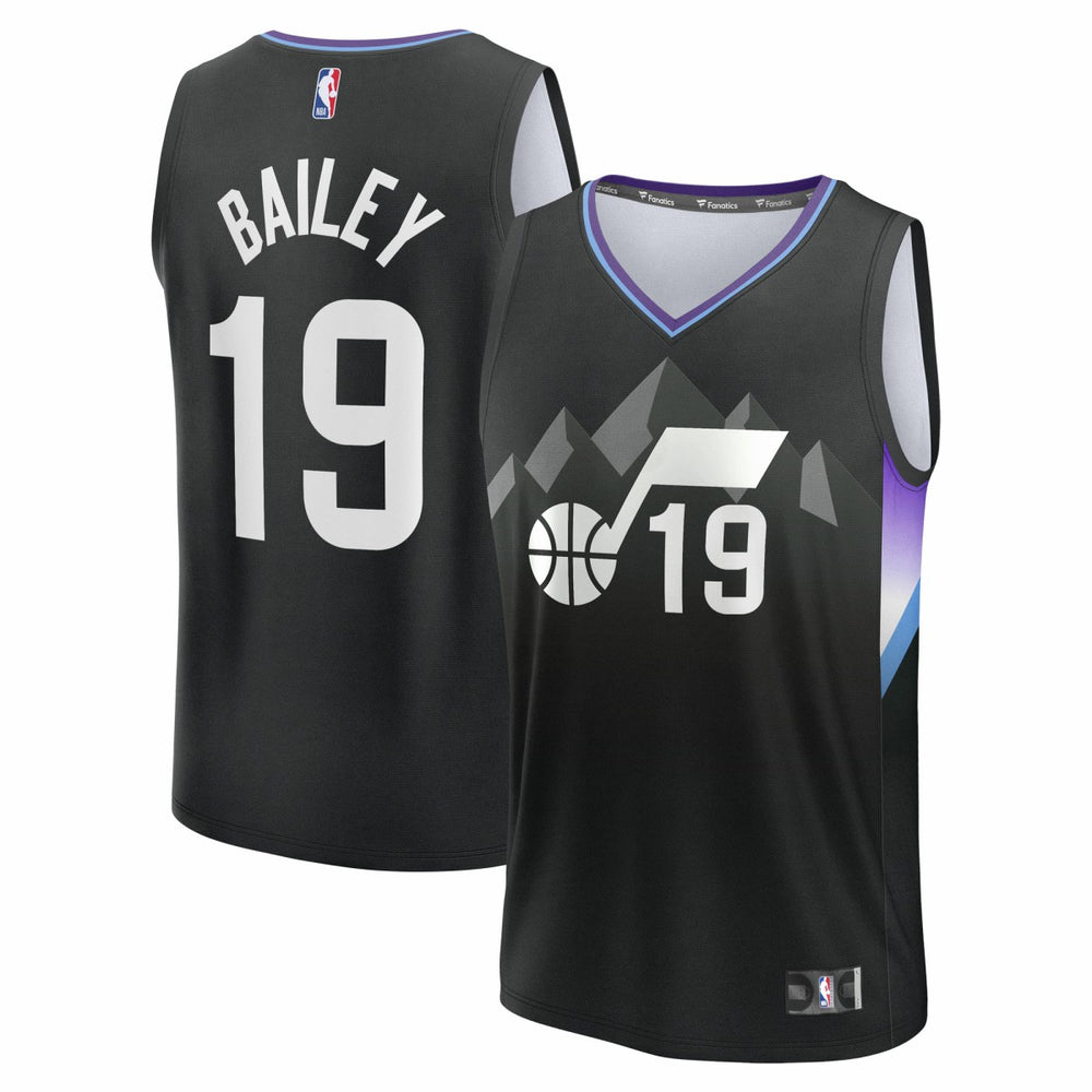 Ace Bailey Utah Jazz 2025 NBA Draft First Round Pick Fast Break Replica Jersey Statement Edition Black - Fanatics