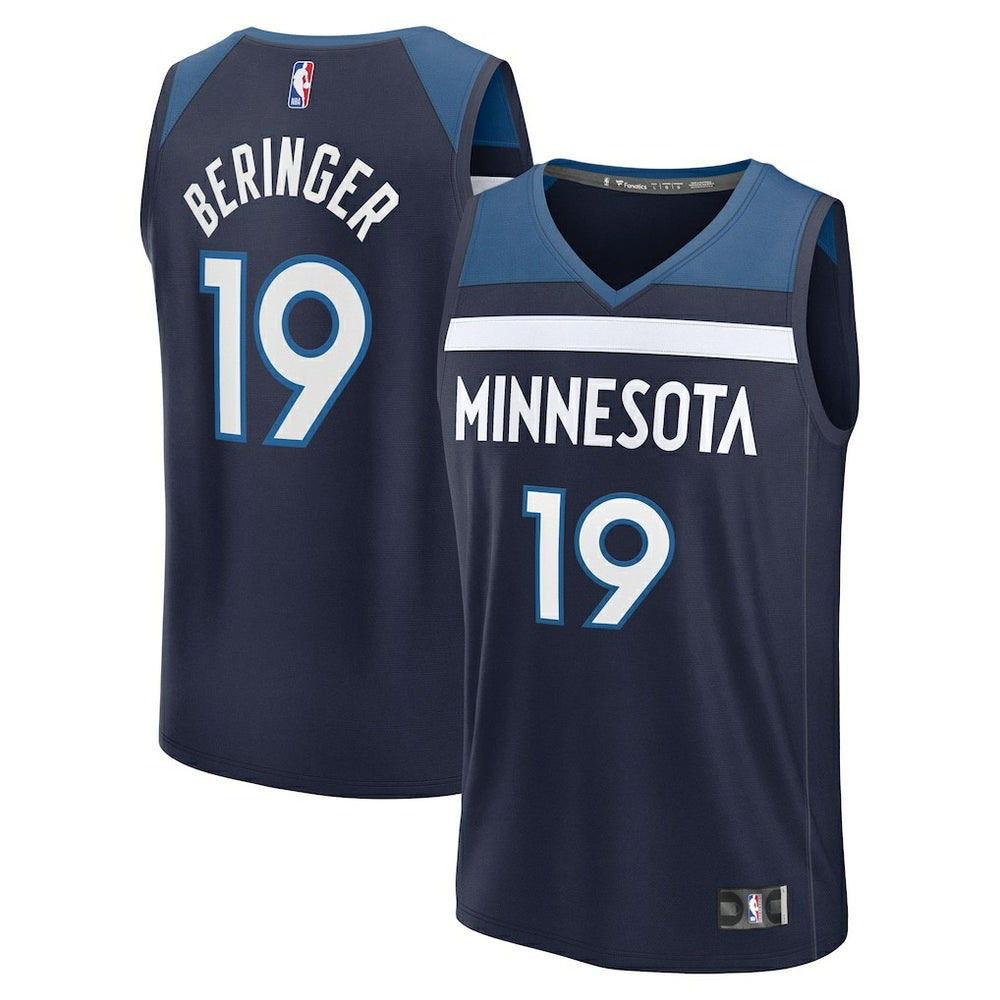 Joan Beringer Minnesota Timberwolves 2025 NBA Draft First Round Pick Fast Break Replica Jersey Icon Edition Navy - Fanatics