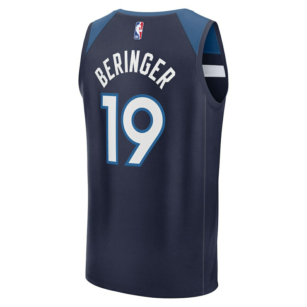 Joan Beringer Minnesota Timberwolves 2025 NBA Draft First Round Pick Fast Break Replica Jersey Icon Edition Navy - Fanatics