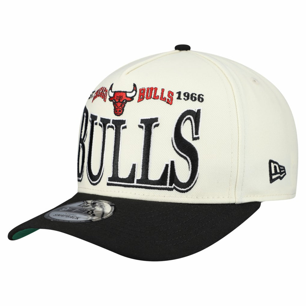 Chicago Bulls Stretched 2-Tone A-Frame 9FIFTY Adjustable Hat Cream/Black - New Era