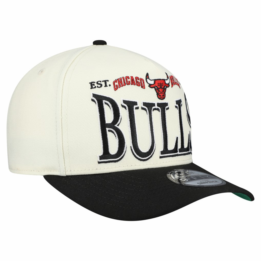 Chicago Bulls Stretched 2-Tone A-Frame 9FIFTY Adjustable Hat Cream/Black - New Era
