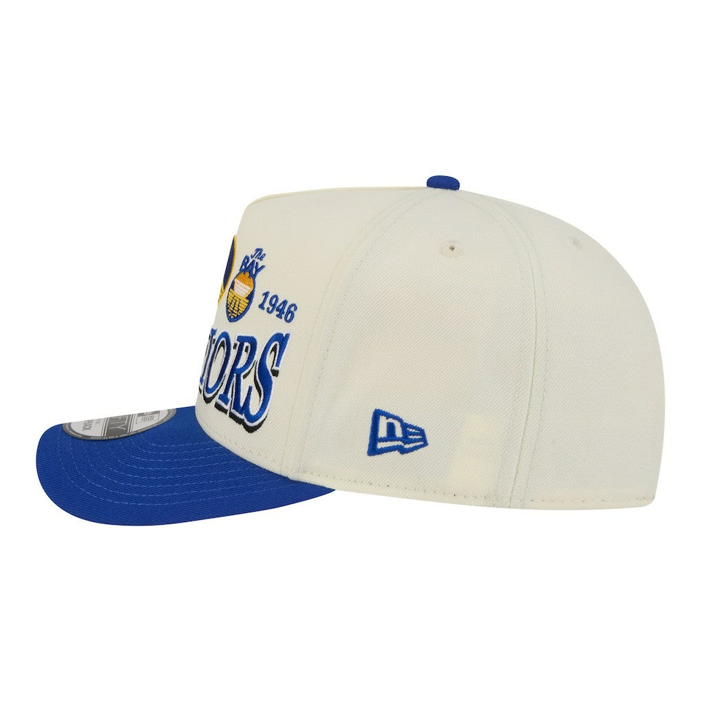 Golden State Warriors Stretched 2-Tone A-Frame 9FIFTY Adjustable Hat Cream/Royal - New Era outlet