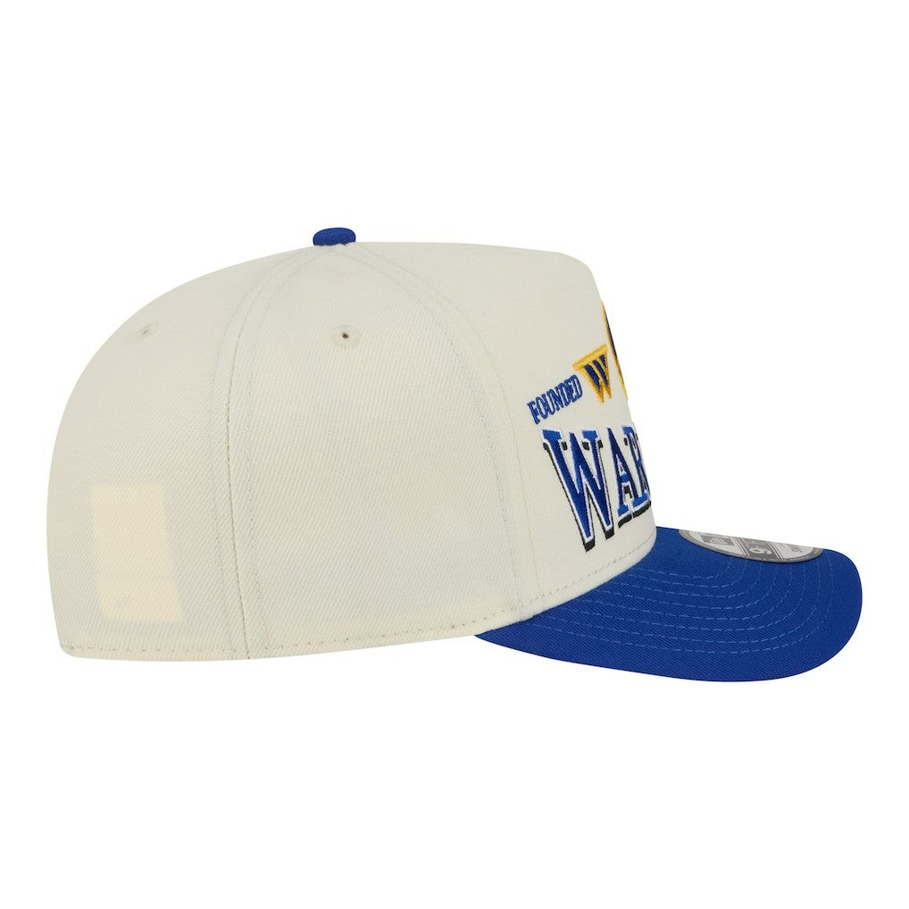 Golden State Warriors Stretched 2-Tone A-Frame 9FIFTY Adjustable Hat Cream/Royal - New Era outlet