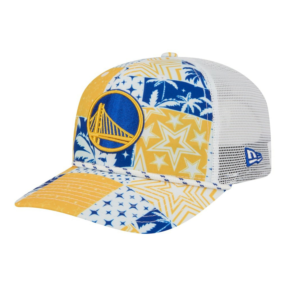 Golden State Warriors Fan Pack Tropical Pattern 9SEVENTY Adjustable Hat White - New Era