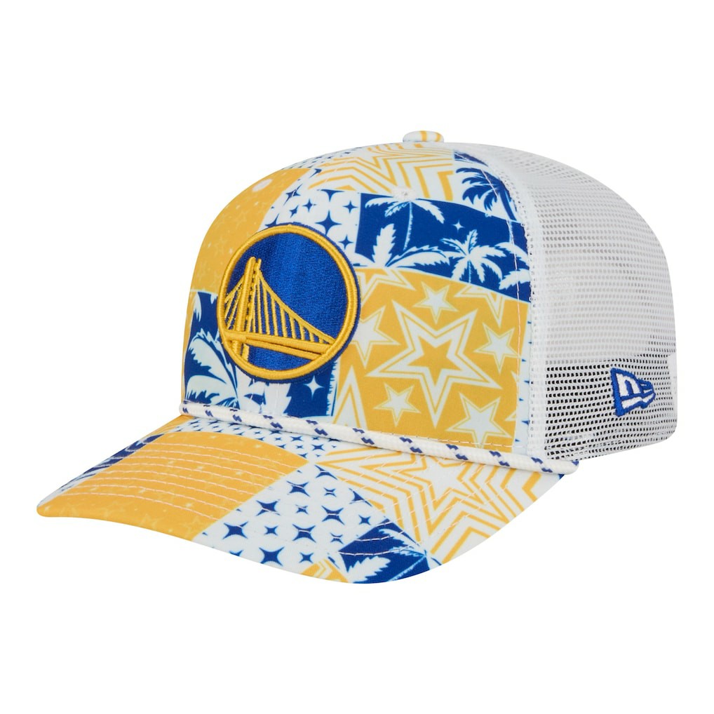 Golden State Warriors Fan Pack Tropical Pattern 9SEVENTY Adjustable Hat White - New Era