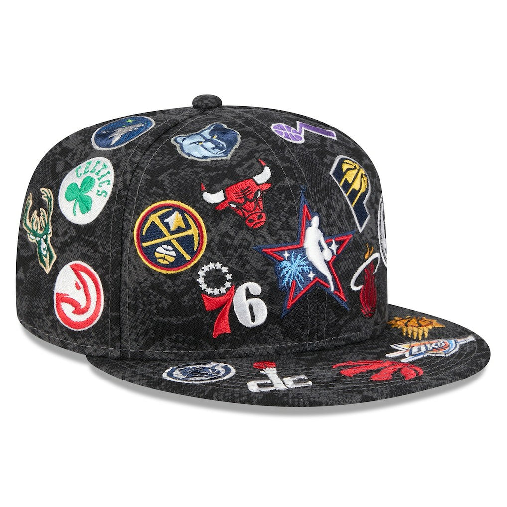 2026 NBA All-Star Game Allover Logos 59FIFTY Fitted Hat Black - New Era
