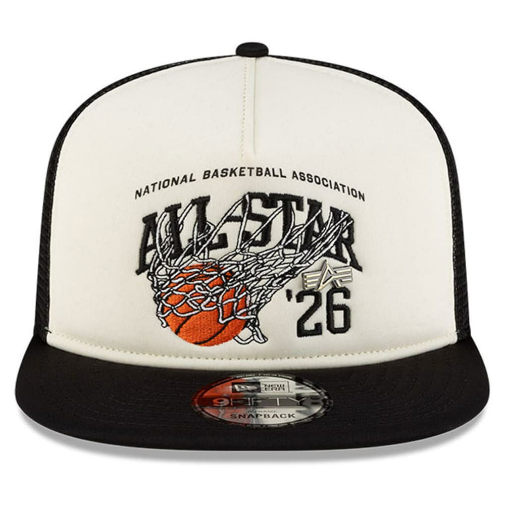 2026 NBA All-Star Game x Alpha Industries 9FIFTY Snapback Trucker Hat White/Black - New Era
