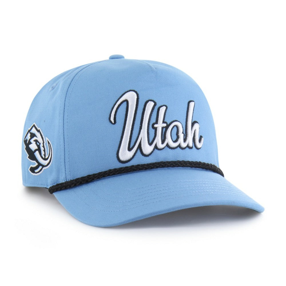 Utah Mammoth '47 Overhand Logo Side Patch Adjustable Hitch Hat - Light Blue | US 203255149