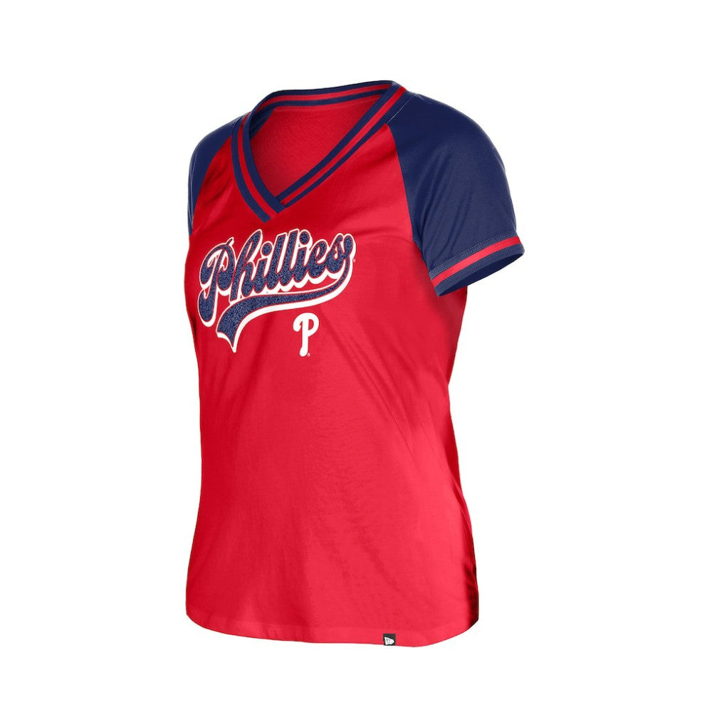 Philadelphia Phillies New Era Women's Gameday V-Neck T-Shirt - Red T-shirts