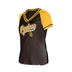 San Diego Padres New Era Women's Gameday V-Neck T-Shirt - Brown T-shirts