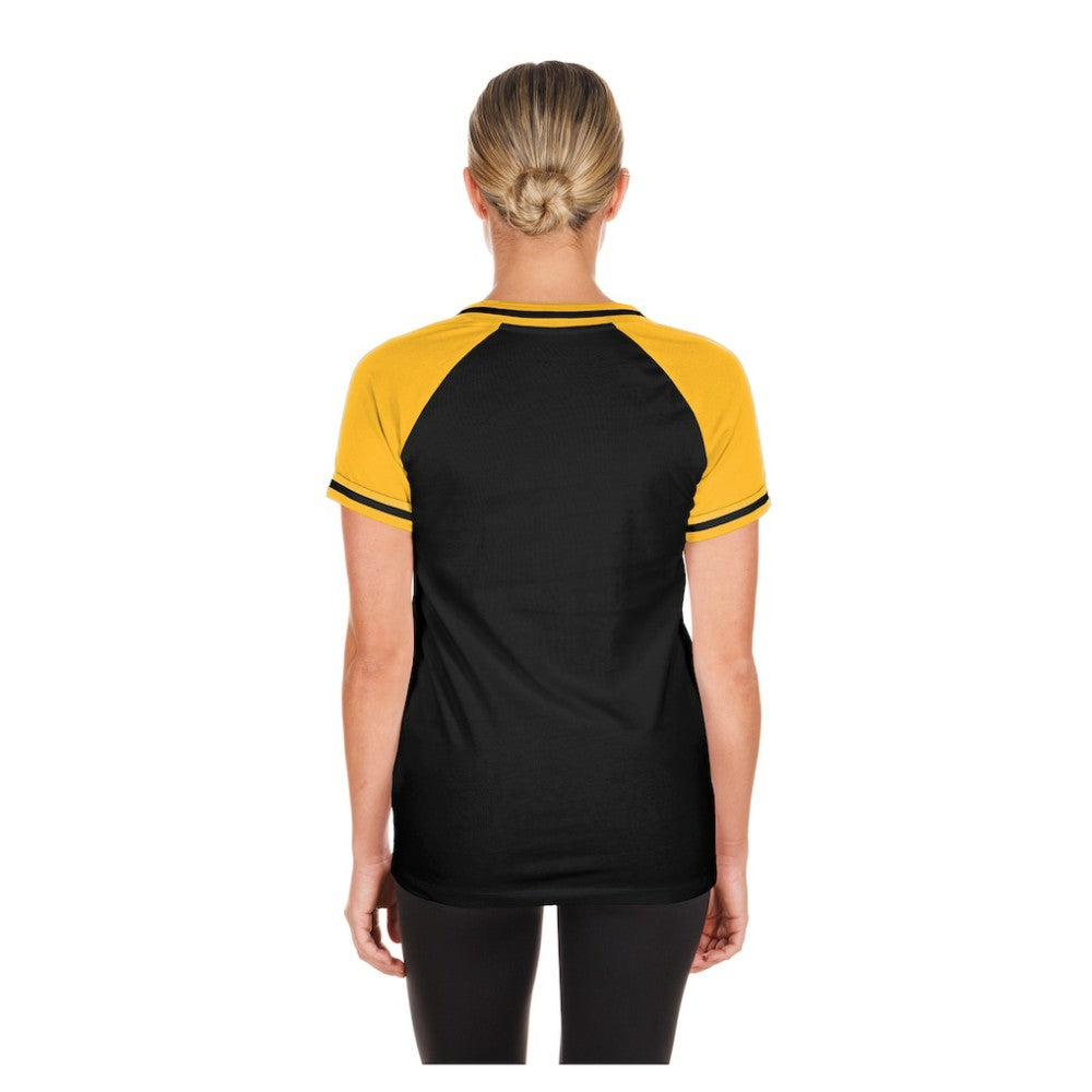 Pittsburgh Pirates New Era Women's Gameday V-Neck T-Shirt - Black T-shirts