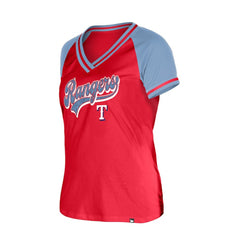 Texas Rangers New Era Women's Gameday V-Neck T-Shirt - Red T-shirts