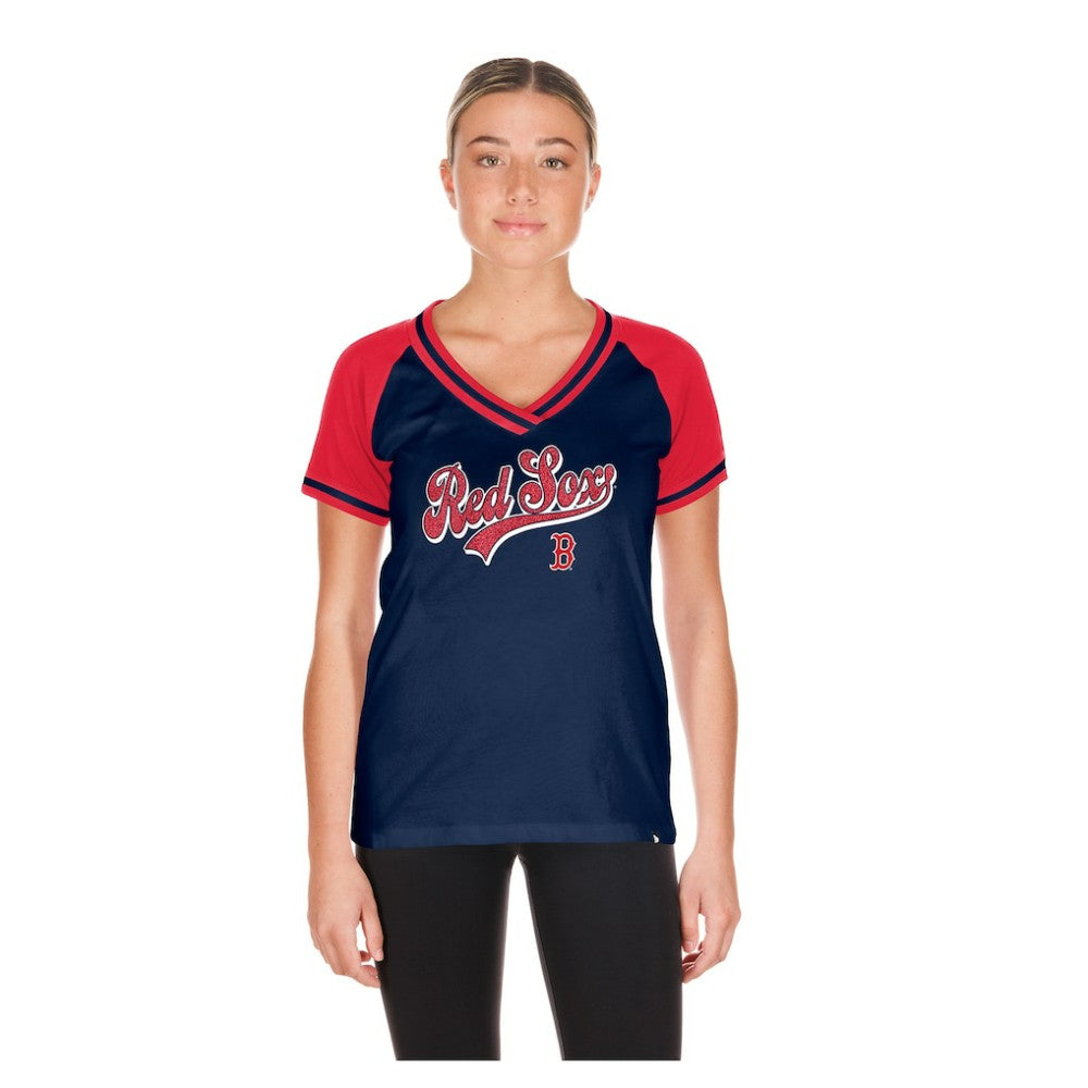 Boston Red Sox New Era Women's Gameday V-Neck T-Shirt - Navy T-shirts