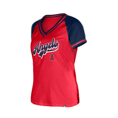 Los Angeles Angels New Era Women's Gameday V-Neck T-Shirt - Red T-shirts