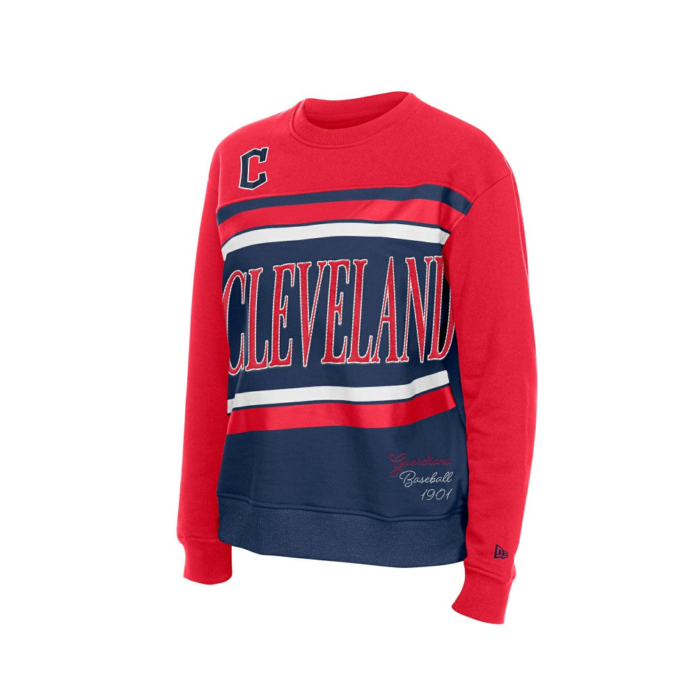 Cleveland Guardians New Era Women's Gameday Fleece Sweatshirt - Navy/Red Sweatshirts