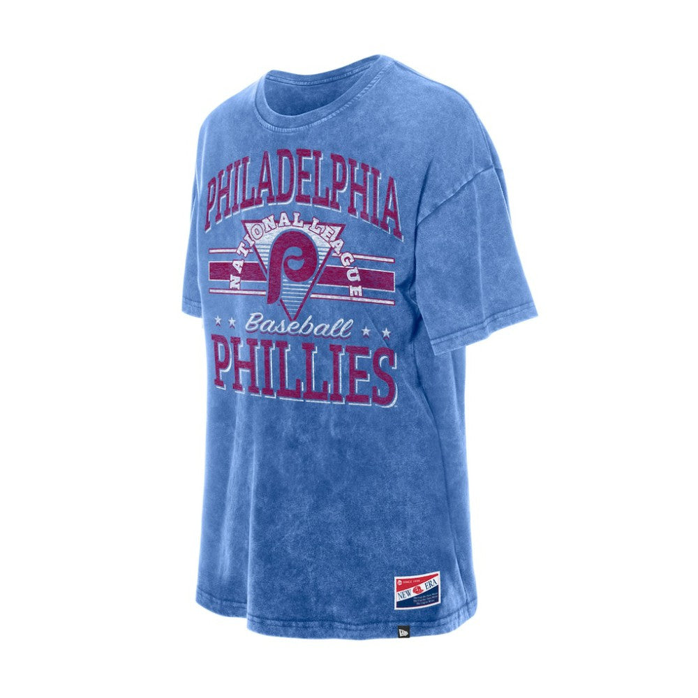 Philadelphia Phillies New Era Women's Oversized Boyfriend T-Shirt - Light Blue T-shirts