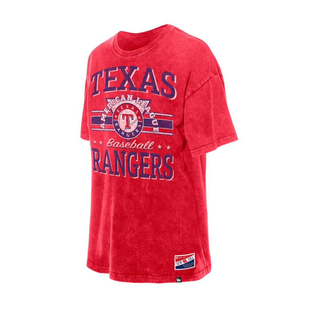 Texas Rangers New Era Women's Oversized Boyfriend T-Shirt - Red T-shirts