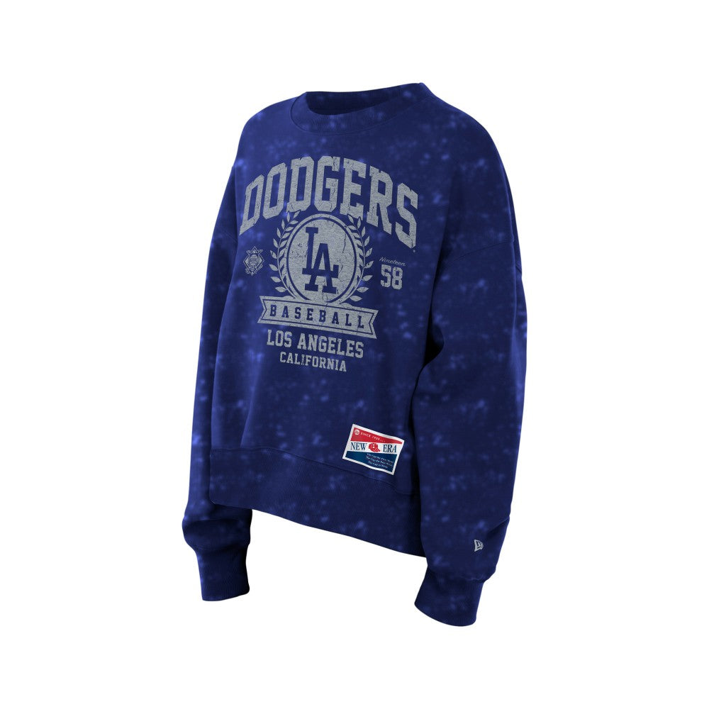 Los Angeles Dodgers New Era Women's Throwback Oversized Boxy Sweatshirt - Royal Sweatshirts