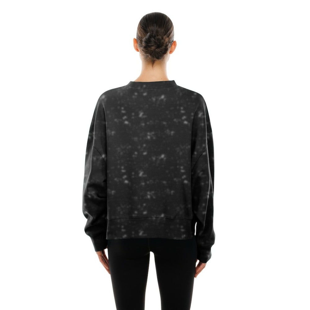 Pittsburgh Pirates New Era Women's Throwback Oversized Boxy Sweatshirt - Black Sweatshirts