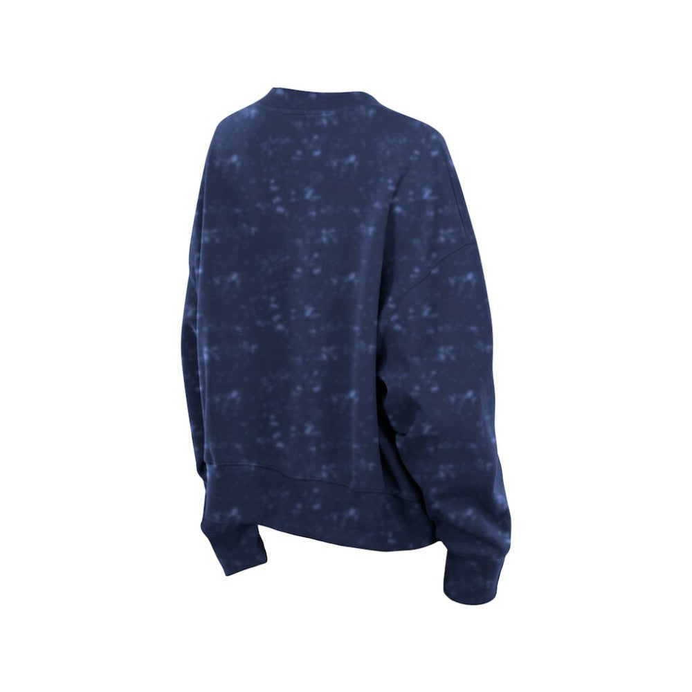Atlanta Braves New Era Women's Throwback Oversized Boxy Sweatshirt - Navy Sweatshirts