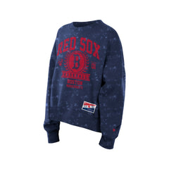 Boston Red Sox New Era Women's Throwback Oversized Boxy Sweatshirt - Navy Sweatshirts