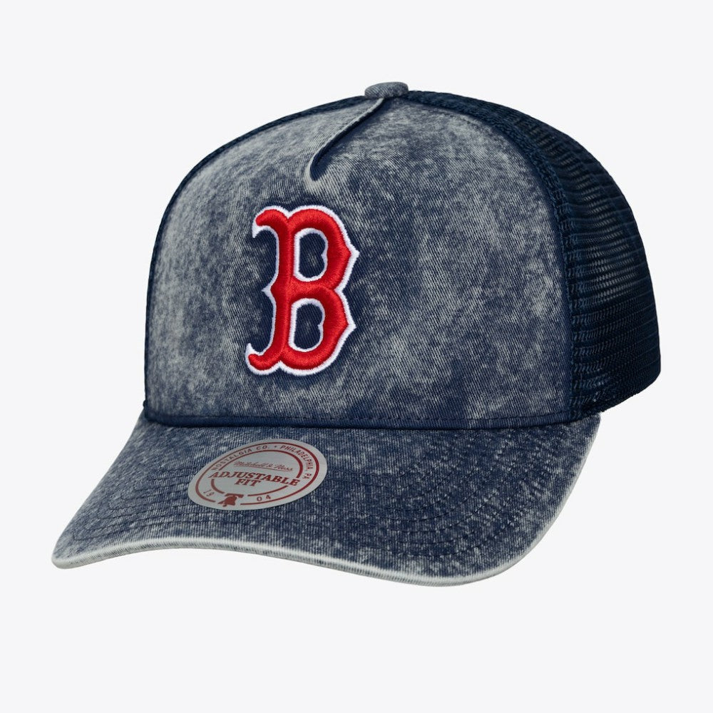 Boston Red Sox Mitchell & Ness Unisex Gameday Adjustable Trucker Hat - Navy Hats
