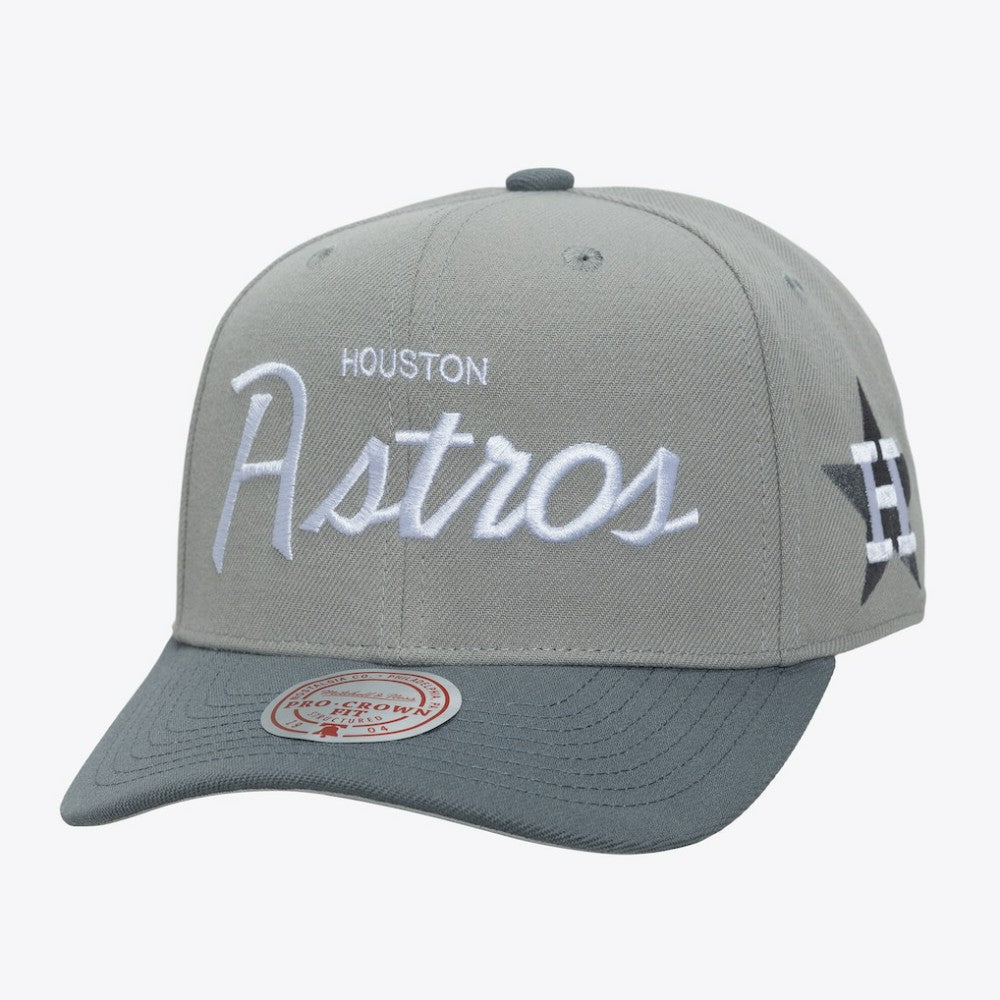 Houston Astros Mitchell & Ness Cooperstown Thunderstorm Head Coach Pro-Crown Adjustable Hat - Gray Hats