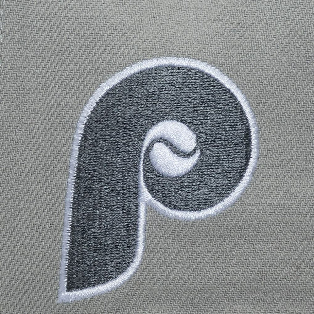 Philadelphia Phillies Mitchell & Ness Cooperstown Thunderstorm Head Coach Pro-Crown Adjustable Hat - Gray Hats