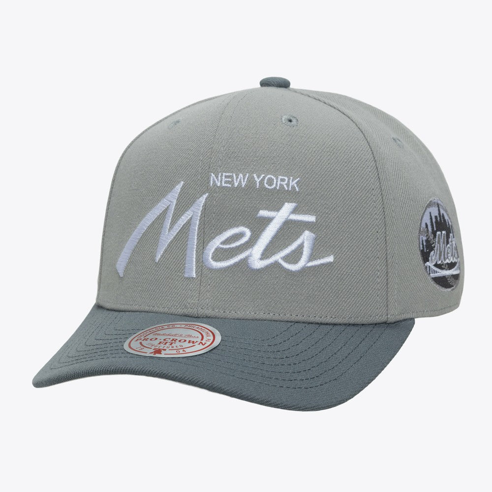 New York Mets Mitchell & Ness Thunderstorm Head Coach Pro-Crown Adjustable Hat - Gray Hats