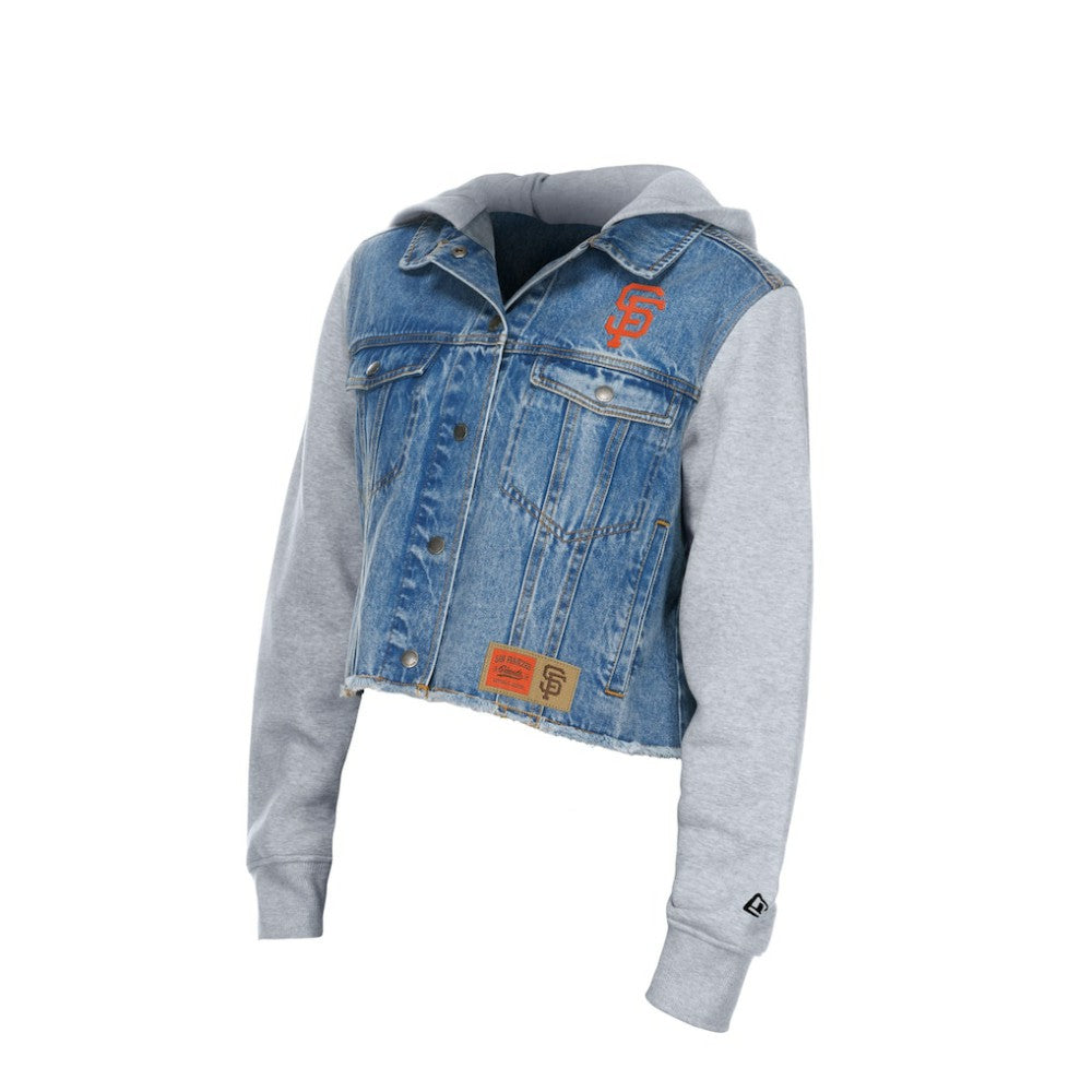 San Francisco Giants New Era Women's Full-Snap Gameday Hybrid Hoodie - Denim Hoodies
