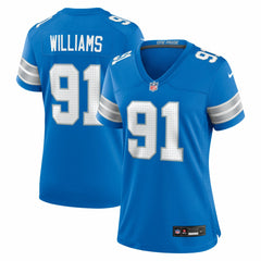 Tyleik Williams Detroit Lions Women's Team Game Jersey - Blue Jerseys