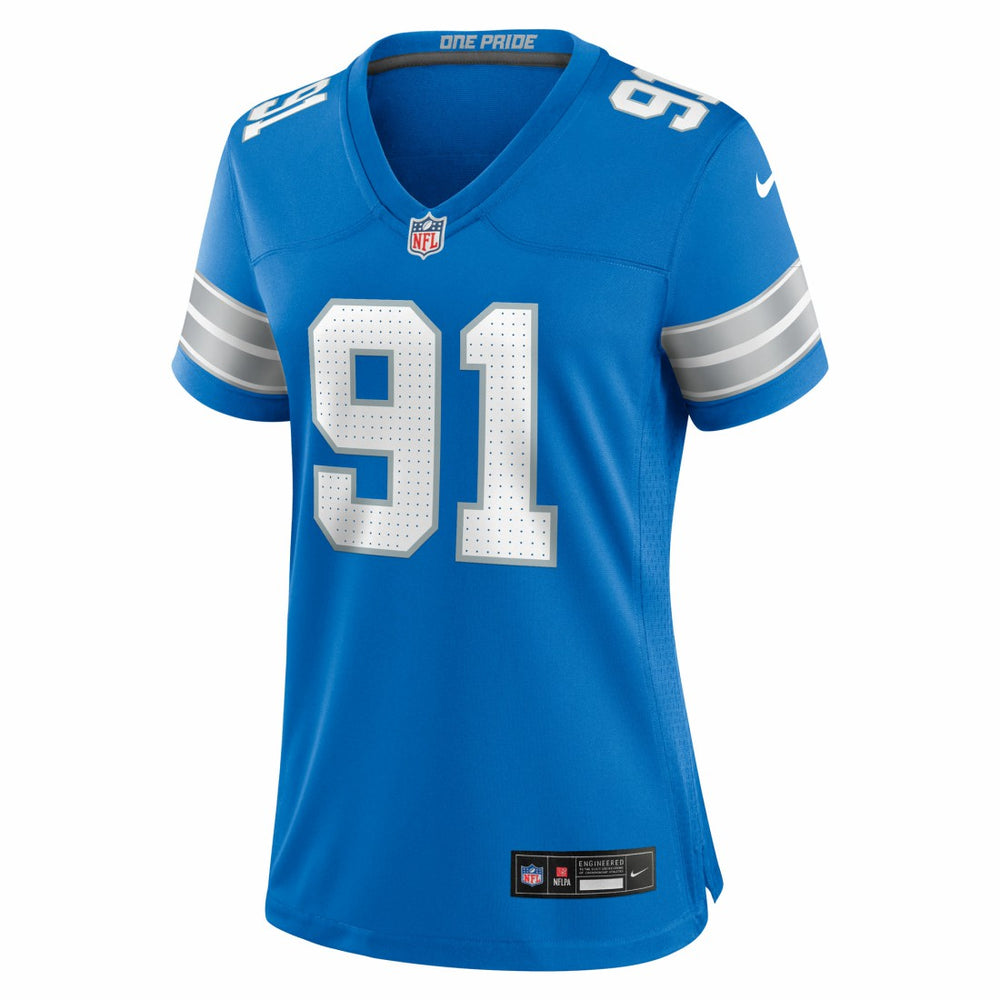 Tyleik Williams Detroit Lions Women's Team Game Jersey - Blue Jerseys