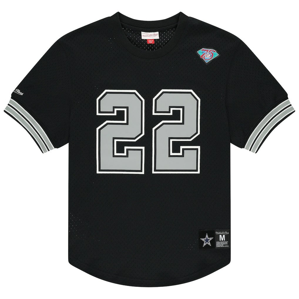 Emmitt Smith Dallas Cowboys Retired Player Name & Number Mesh Top - Black Tops