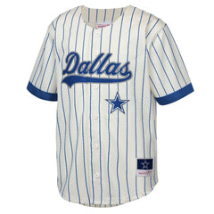 Emmitt Smith Dallas Cowboys Youth Retired Player Name & Number Baseball Jersey - Cream Jerseys