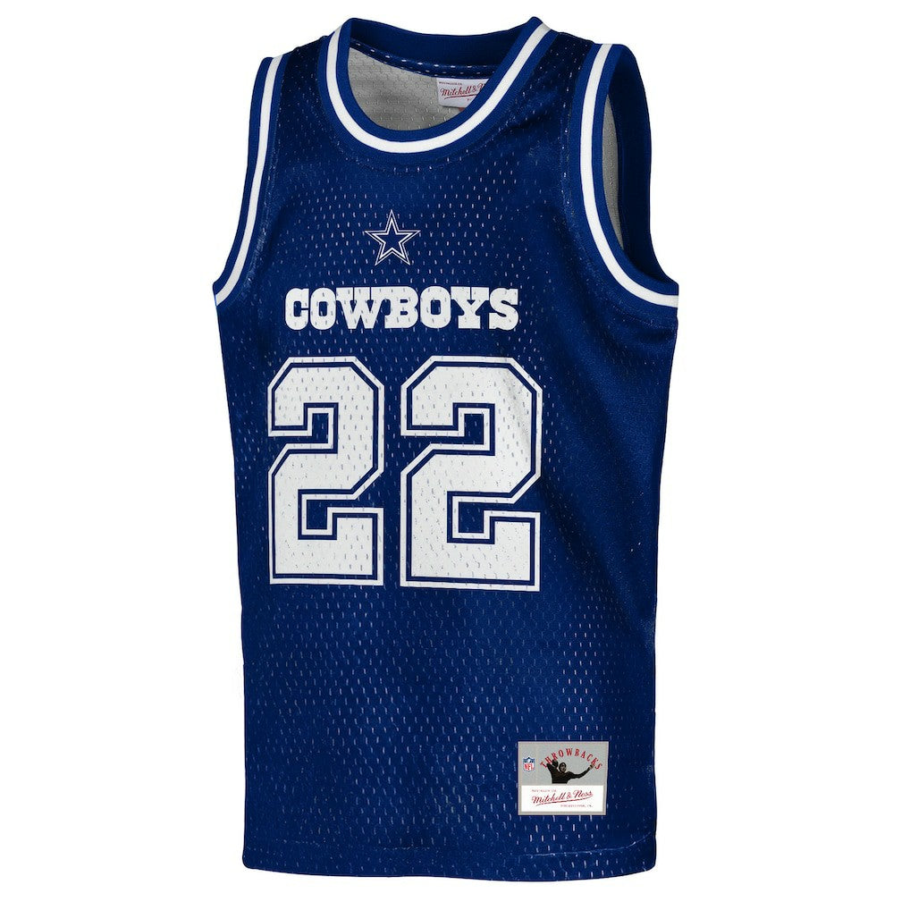 Emmitt Smith Dallas Cowboys Youth Retired Player NFL Basketball Fashion Jersey - Navy Jerseys