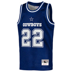 Emmitt Smith Dallas Cowboys Youth Retired Player NFL Basketball Fashion Jersey - Navy Jerseys