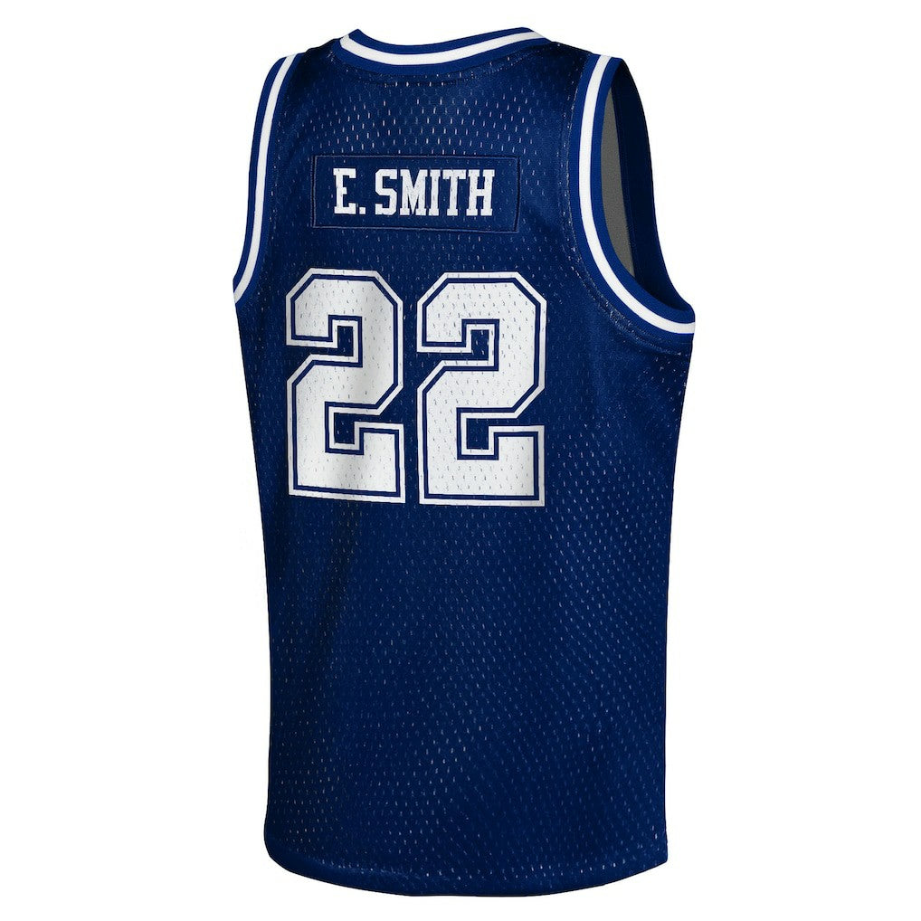 Emmitt Smith Dallas Cowboys Youth Retired Player NFL Basketball Fashion Jersey - Navy Jerseys