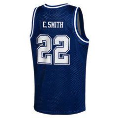 Emmitt Smith Dallas Cowboys Youth Retired Player NFL Basketball Fashion Jersey - Navy Jerseys