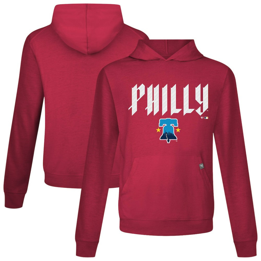 Philadelphia Phillies Levelwear City Connect Relay Back Splash Pullover Hoodie - Red Hoodies