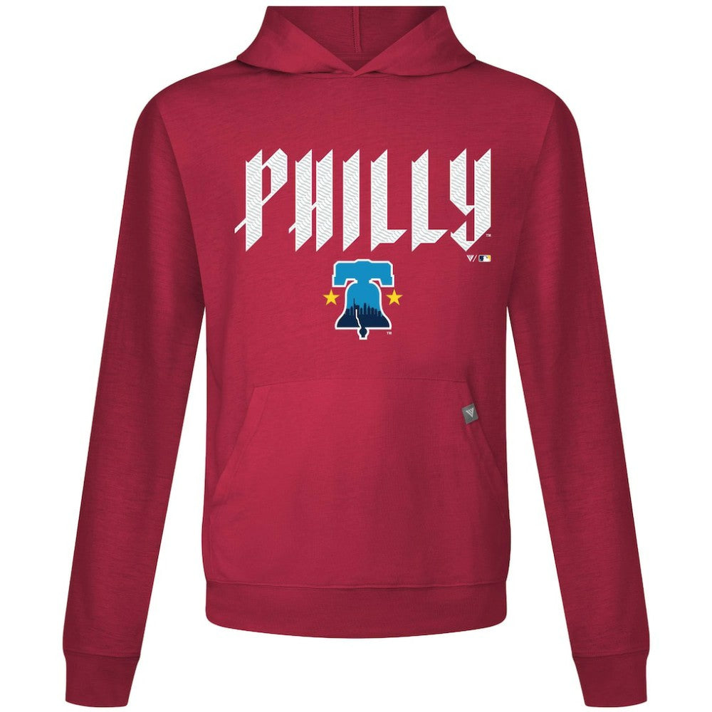 Philadelphia Phillies Levelwear City Connect Relay Back Splash Pullover Hoodie - Red Hoodies