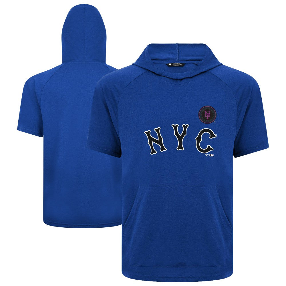 New York Mets Levelwear City Connect Phase Core Logo Pullover Hoodie T-Shirt - Royal Hoodies