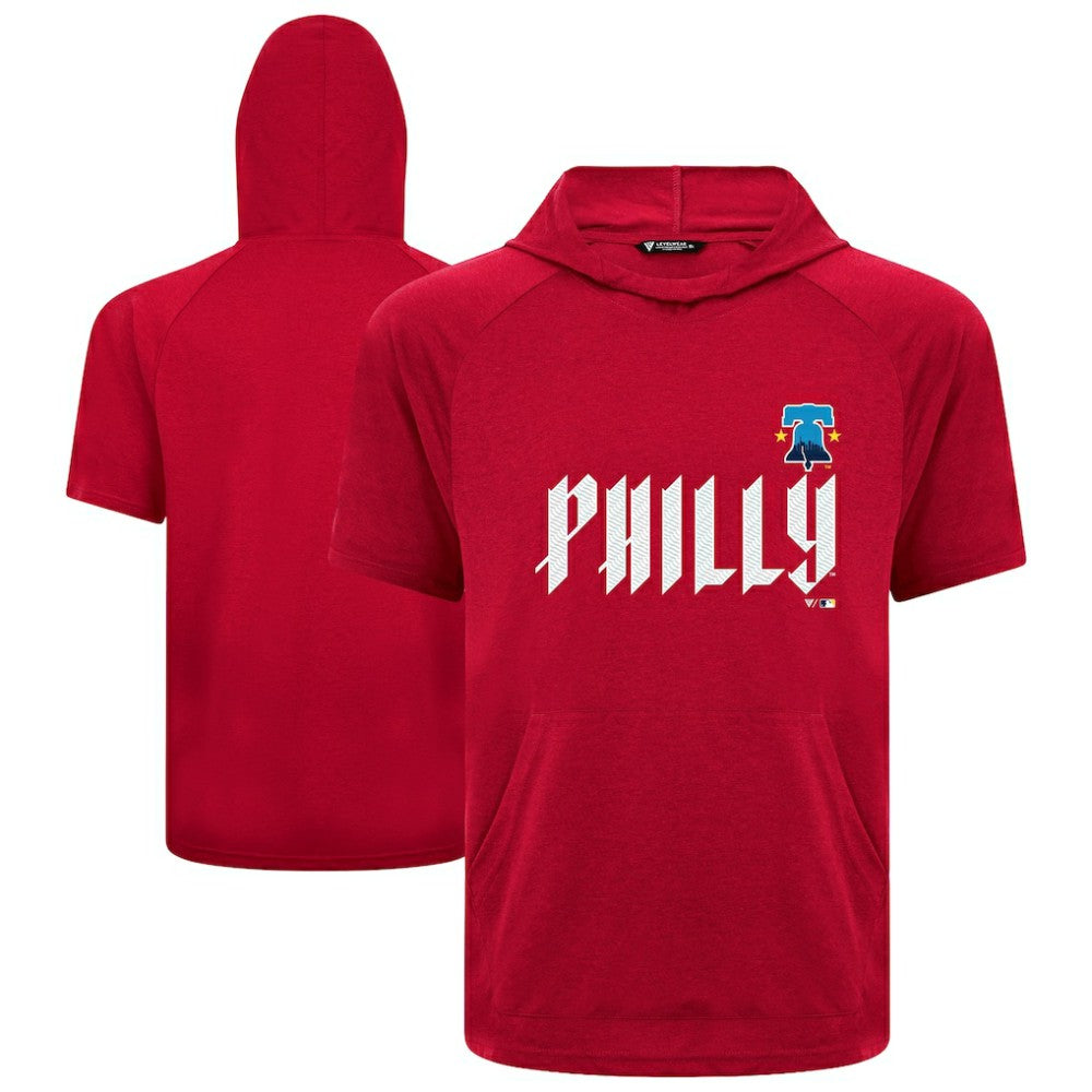 Philadelphia Phillies Levelwear City Connect Phase Core Logo Pullover Hoodie T-Shirt - Red Hoodies