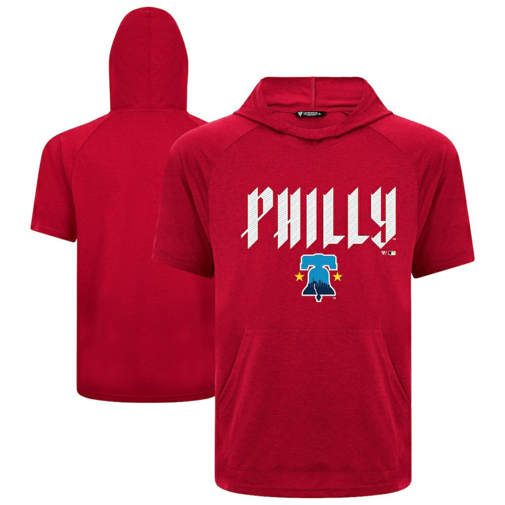 Philadelphia Phillies Levelwear City Connect Phase Back Plash Hoodie T-Shirt - Red Hoodies