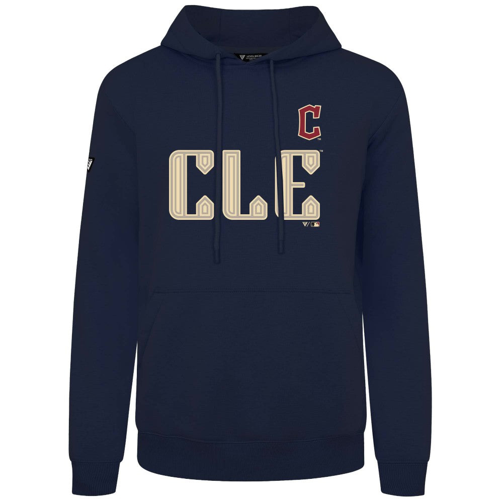 Cleveland Guardians Levelwear City Connect Podium Core Logo Pullover Hoodie - Navy Hoodies