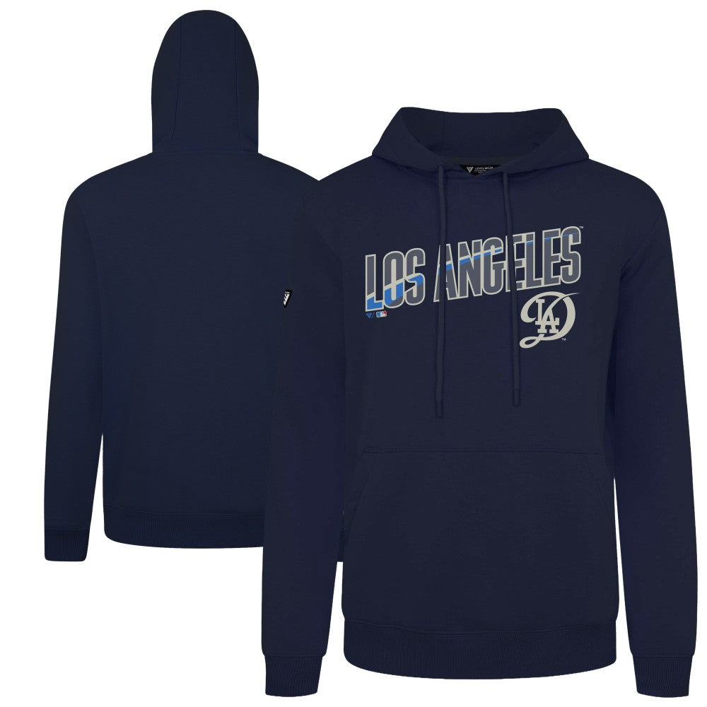 Los Angeles Dodgers Levelwear City Connect Podium Back Splash Pullover Hoodie - Navy Hoodies