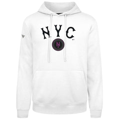 New York Mets Levelwear City Connect Podium Back Splash Pullover Hoodie - White Hoodies