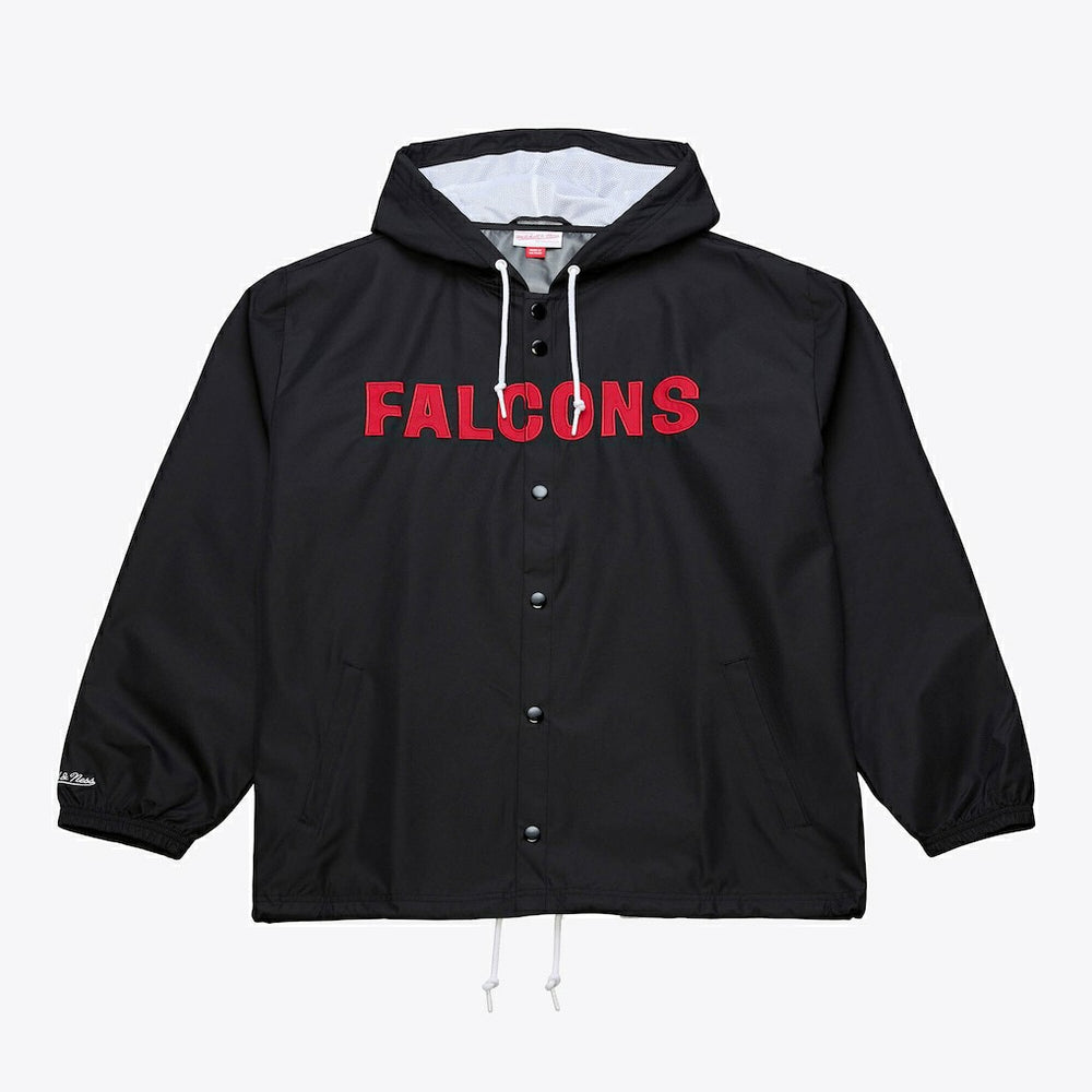 Atlanta Falcons Coaches Full-Snap Hooded Windbreaker Jacket - Black Jackets