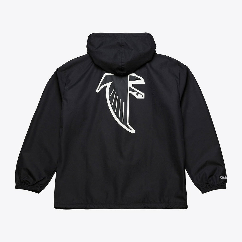 Atlanta Falcons Coaches Full-Snap Hooded Windbreaker Jacket - Black Jackets