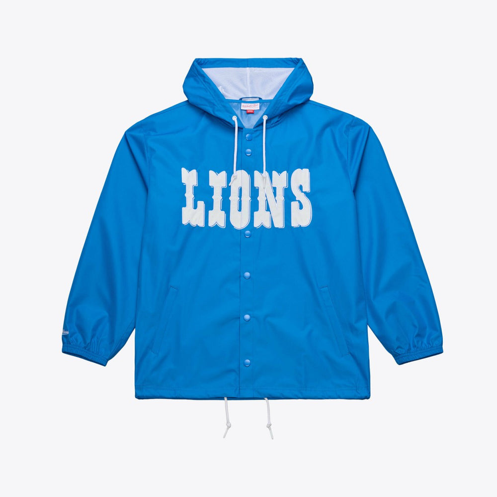 Detroit Lions Coaches Full-Snap Hooded Windbreaker Jacket - Blue Jackets